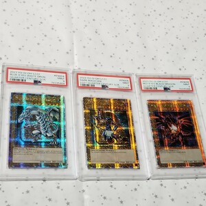 25thシク PSA9 青眼の白龍 ブラックマジシャン 真紅眼の黒竜 25thシークレットレア クォーターセンチュリー LC01 遊戯王OCG 英語版