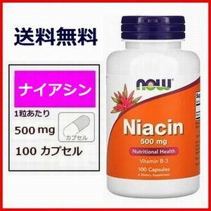 ナイアシン ビタミンB3 1粒500mg 100粒（100日分) 水溶性 ビタミン サプリメント 健康食品 ミトコンドリア Now Foods