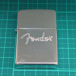 ＃3340【着火未確認 ZiPPO/ジッポー オイルライター FENDER/フェンダー ロゴ シルバー 火花あり 約16年前 2007年製造6月 アメリカ製】