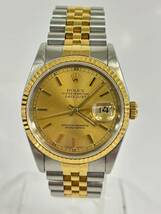 稼働品　Rolex ロレックス　DATE JUST デイトジャスト　自動巻き 腕時計 16233 シルバー　ゴールド　OYSTERPERPETUAL X番_画像1