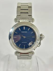稼働品　Cartier カルティエ　W31014M7　パシャC　　自動巻き 腕時計　シルバー　ネイビー