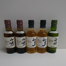 N★1円〜保管品 未開栓 ウイスキー 山崎 白州 知多 180ml 瓶5本 まとめ シングルモルトウイスキー SUNTORY_画像1