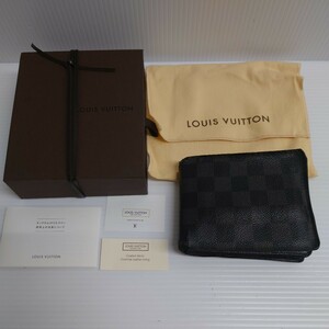 N★1円〜中古品 LOUIS VUITTON ルイヴィトン N63074 ダミエグラフィット ポルトフォイユ フロリン 二つ折り 財布 使用感大