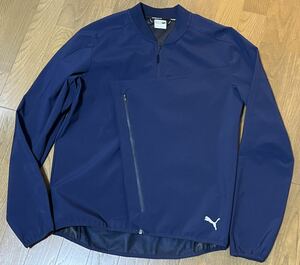 [ beautiful goods ] Puma PUMA EVO rider's jacket size neon color navy blue color / navy tops, outer, blouson,L size 