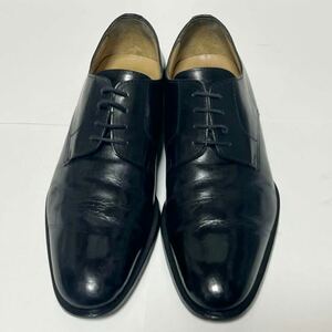 【美品】Florsheim imperial フローシャイム プレーントゥシューズ ブラック 7/25.5～25cm目安/紐革靴/ビジネスシューズ/黒 EEE幅広ワイズ