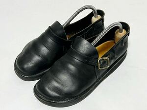 Middle English/ middle wing lishu/ Aurora shoes /US6/23.5~23 standard / black / black / original leather / with strap . shoes 