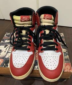 94年 復刻 NIKE AIR JORDAN 1 ナイキ エア ジョーダン１ 白赤黒 ナイキ正規品 当時物 未使用 完品 27cm（表記サイズ US9）