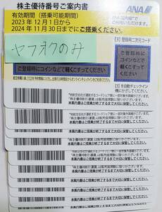 即決　最新　ANA株主優待券　10枚セット　有効期限2024年11月30日まで