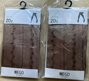 ◇ Неиспользованный Wego 20D кружевные колготки 2 пары набор