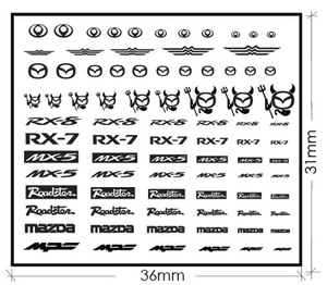 ◆◇ZoomOn Model【ZD028】1/24＆1/43 マツダ ロゴ メタルステッカー◇◆