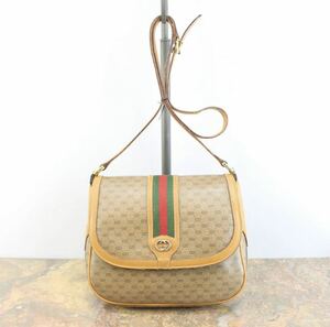 OLD GUCCI SHERRY LINE GG PATTERNED SHOULDER BAG MADE IN ITALY/オールドグッチシェリーラインGG柄ショルダーバッグ