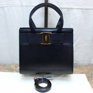 Salvatore Ferragamo VARA LEATHER 2WAY SHOULDER BAG MADE IN ITALY/サルヴァトーレフェラガモヴァラレザー2wayショルダーバッグ