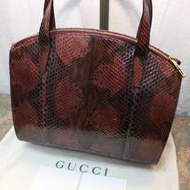 GUCCI PYSON LEATHER HAND BAG MADE IN ITALY/グッチパイソンレザーハンドバッグ_画像3