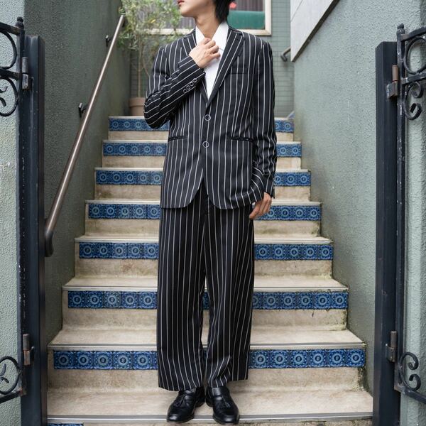 BURBERRY LONDON ENGLAND STRIPE PATTERNED SET UP SUIT MADE IN ITALY/バーバリーロンドンイングランドストライプ柄セットアップスーツ