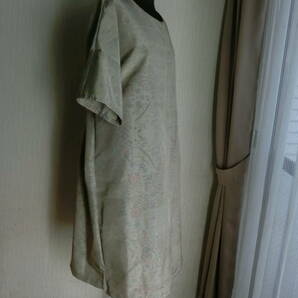 NO８ 着物リメイク 正絹大島紬のロングチュニック ひも付き サイズゆったり大きめ 送料無料 ハンドメイドの画像7