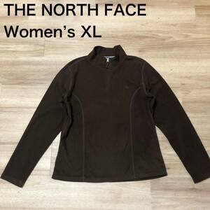 【送料無料】THE NORTH FACE ハーフジップ長袖シャツ茶色　レディースXLサイズ　ザノースフェイスブラウン