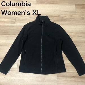 【送料無料】Columbia ジップアップフリースジャケット黒　レディースXLサイズ　コロンビアアウトドア登山