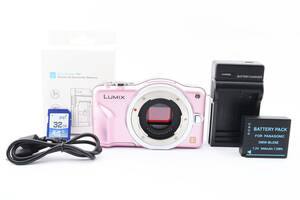 Panasonic デジタルミラーレス カメラ LUMIX DMC-GF3 シャッター回数99 フェアリーピンク SD32GB付き パナソニック 240