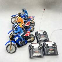 ▲ TAIYO R/C YZ250F YAMAHA ラジコン バイク 3点セット 一部動作確認済み 40MHZ 27MHz 保管品 キズ有 現状品 ▲ N11740_画像1