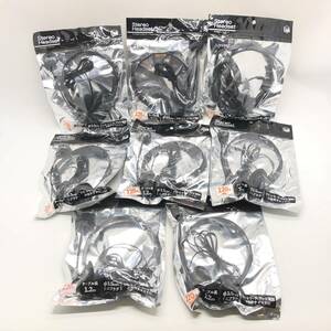 ♪未使用品 Stereo Headset マイク付ヘッドセット 8点セット 1.2m 42g オーディオ機器 音楽 リモートワーク ♪D22053