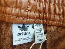 M 新品 adidas ADIBREAK PANTS アディダス アディブレイク パンツ レザー フェイクレザー ジャージ ジャージパンツ トラックパンツ 茶_画像9