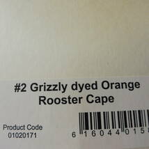 ホフマンコックハックル ケープ Grizzly dyed Orange #2 _画像4