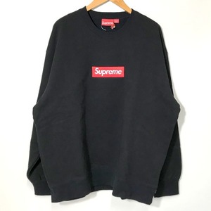 Supreme RN101837 CA38135 ボックスロゴ スエット トレーナー 裏起毛 カジュアル メンズ XLサイズ ブラック シュプリーム トップス A3491◆