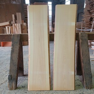 A-1500 　 国産ひのき 　耳付板 　2枚セット　テーブル 　まな板　 看板 　一枚板　 桧　 檜　無垢材　 DIY