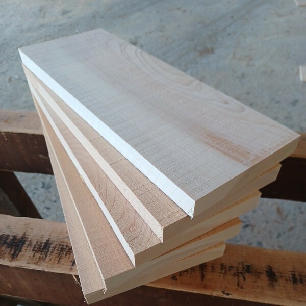 B-1445【35×13.2～14×2cm】 国産ひのき 　板 　5枚セット　テーブル 　まな板　 看板 　一枚板　 桧　 檜　無垢材　 DIY