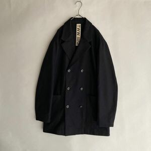 Traditional Weatherwear イングランド製 トラディショナルウェザーウェア ウール コート ダブル ロング丈 アウター ネイビー size M