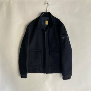 A.P.C. アーペーセー ウールメルトン リブ ブルゾン スタンド型 フライトジャケット アウター ririジップ ネイビー size M sk