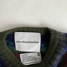 White Mountaineering ROULD YOKE MULTI JACQUARD KNIT ホワイトマウンテニアリング ノルディック セーター オリーブ系 size 3 sk_画像9
