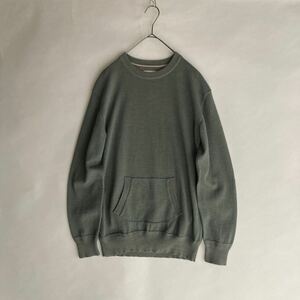 【美品】STILL BY HAND 日本製 スティルバイハンド ウール × コットン ハイゲージ ニット クルーネック スウェット風 グレー系 size 48 sk