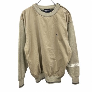 Munsingwear Grand Slam cut and sewn long sleeve [ front .* table : poly- × nylon / after .* sleeve * rubber : wool 100%/ reverse side : acrylic fiber 100%] M. beige group men's 