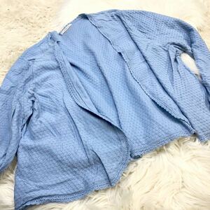 ★590円〜♪美品♪アリスバーリー♪綿♪きれいブルー♪薄手♪セーター♪カーディガン♪◆LL◆エコッ服■