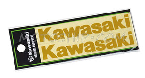 カワサキ純正/2022秋冬 ロゴカッティング・ステッカーS(ゴールド/10×1.6cm)｜Kawasaki