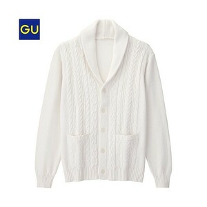 GUジーユー ニット カーディガン セーター　UNIQLO　ユニクロ　ホワイト　カシミヤ　М