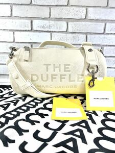 MARC JACOBS マークジェイコブス THE LEATHER DUFFLE BAG/ザ レザー ダッフル バッグ ショルダーバッグ 本革 コットン/シルバー