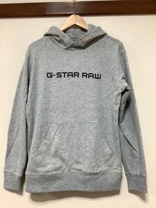 に1215 G-STAR RAW ジースターロウ プルオーバー スウェットパーカー HOODIE フーディー S グレー 裏パイル