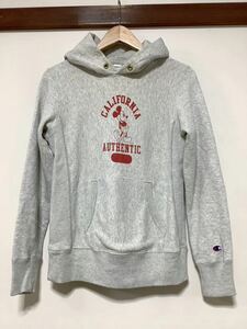 の1282 Champion Disney チャンピオン ディズニー REVERSE WEAVE スウェットパーカー L レディース グレー HOODIE フーディー 染み込み