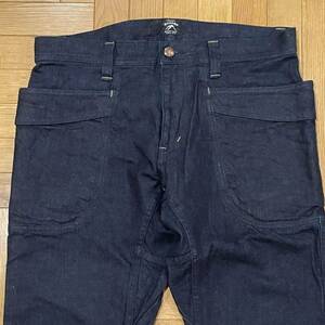 GOHEMP VENDER TAPERED SLIM PANTS サイズ表記34 ONE WASH ダークネイビー ストレッチ 日本製 中古品 ベンダーテーパードスリムパンツ