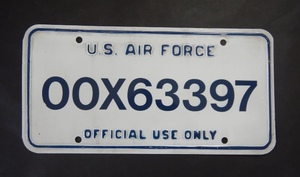 海外ナンバープレート アメリカ　US AIR FORCE