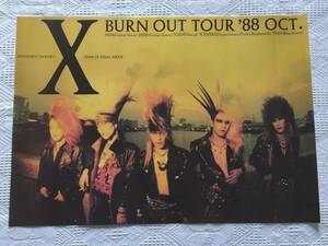 X JAPAN BURN OUT TOUR '88 OCT.ツアー インディーズ時代 ポスター B２