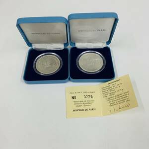 【TK10265KM】1円スタート 1992 アルベールビル 冬季オリンピック記念コイン ケース付き 2枚セット 海外 コイン コレクション