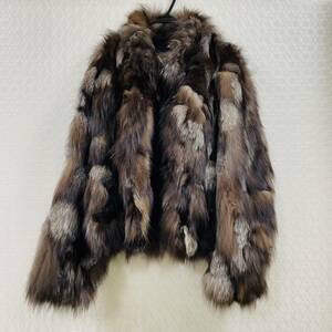 【MIA-9171YN】１円 ～ シルバーフォックス フォックスファーコート FOX FUR 毛皮コート リアルファーコート ブラウン系 長期保管品