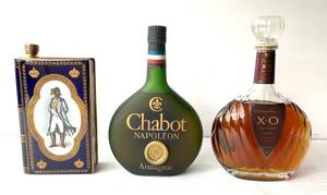 ★☆未開栓 古酒 ブランデー まとめて 3点セット CAMUS NAPOLEON COGNAC Chabot Suntory Brandy X・O☆★