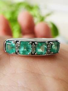  emerald 1.01ct diamond ring ring Pt900 platinum 