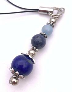  natural stone sapphire & lapis lazuli & aquamarine. strap 