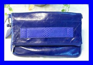 0 beautiful goods and bai Pinky & Diane &by P&D imitation leather 2Way clutch bag shoulder bag blue B0263