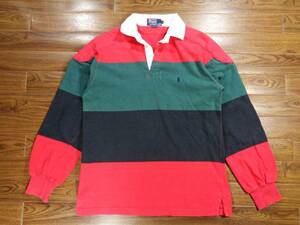 ’90s Polo by Ralph Lauren 肩肘 パッド ラガー シャツ M ポロ ラルフローレン ヴィンテージ ナイガイ